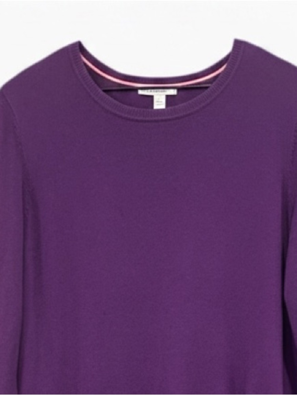 Isaac Mizrahi Purple Ruffle Hem Long Sleeve Sweater Cotton Blend Size XL - Picture 4 of 8